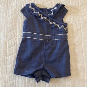 Janie and Jack Linen Denim Romper